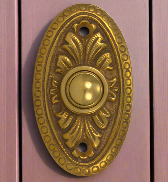 ##Antique Hardware## Brass Doorbell Push Button Avalon Style