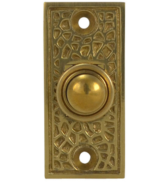 ##Antique Hardware## Craftsman Style Door Bell In Solid Brass