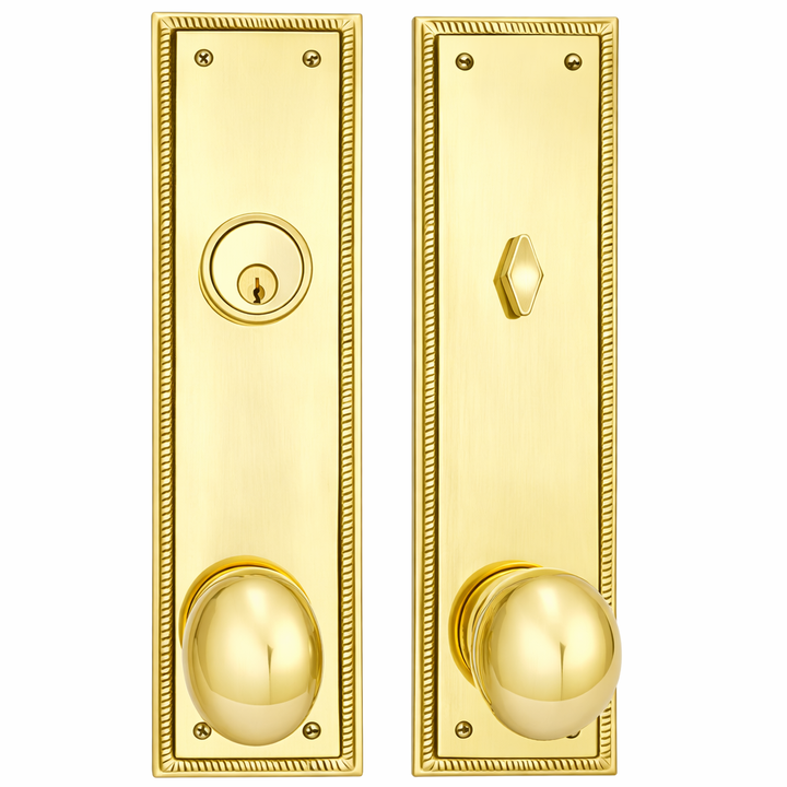 Georgian Roped Rectangular Style Single Door Entryway Set (Several Knob & Finish Options Available)