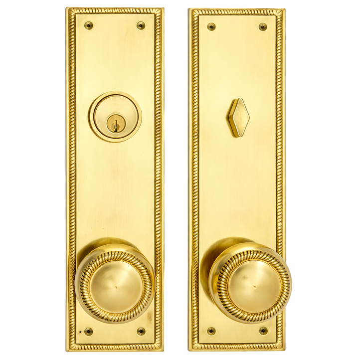 Georgian Roped Rectangular Style Single Door Entryway Set (Several Knob & Finish Options Available)