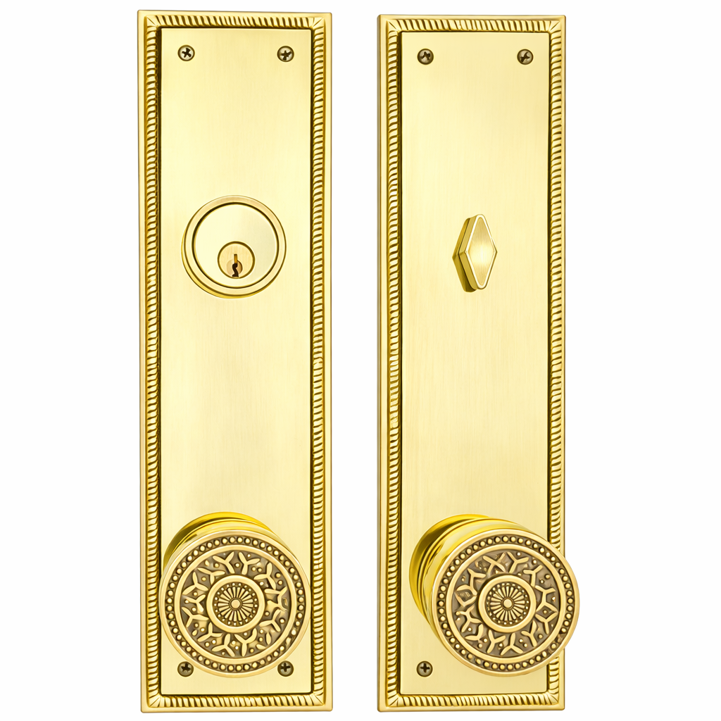 Georgian Roped Rectangular Style Single Door Entryway Set (Several Knob & Finish Options Available)