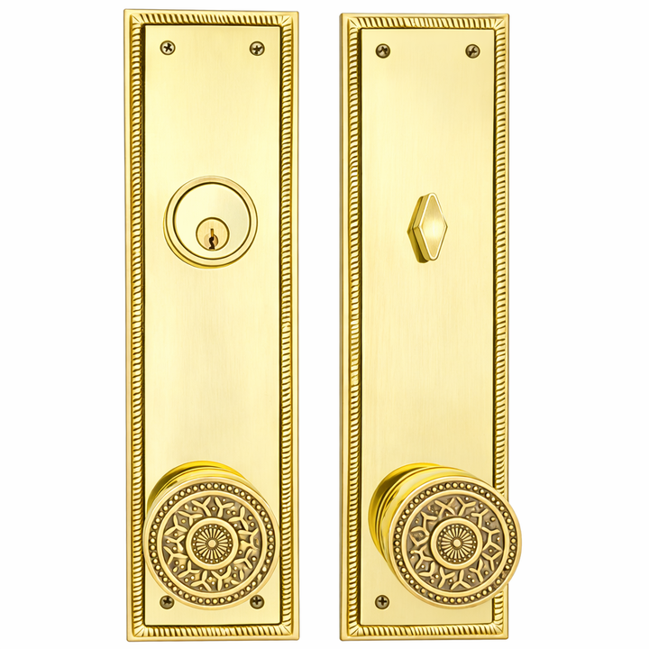 Georgian Roped Rectangular Style Single Door Entryway Set (Several Knob & Finish Options Available)