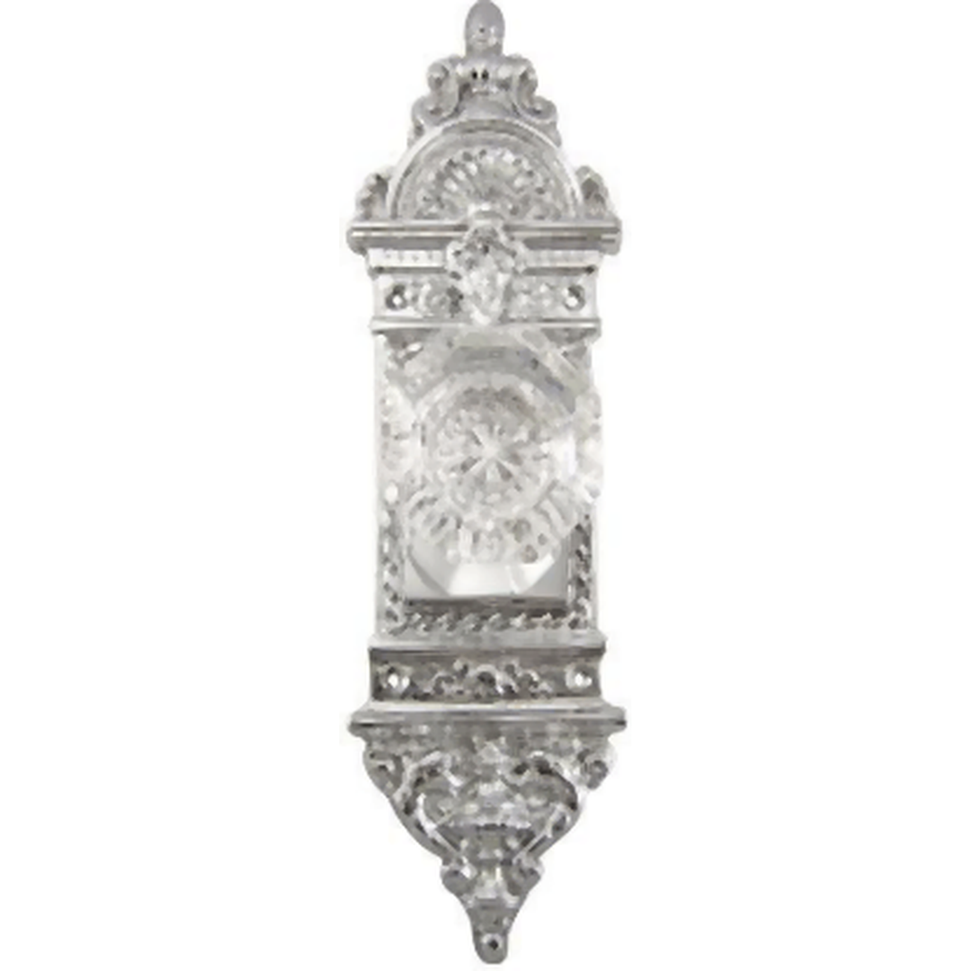 L'Enfant Backplate Door Set with Octagon Crystal Door Knobs (Several Finishes Available)