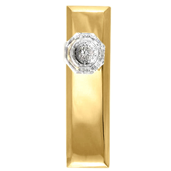 Quaker Backplate Door Set with Octagon Crystal Door Knobs (Several Finishes Available)