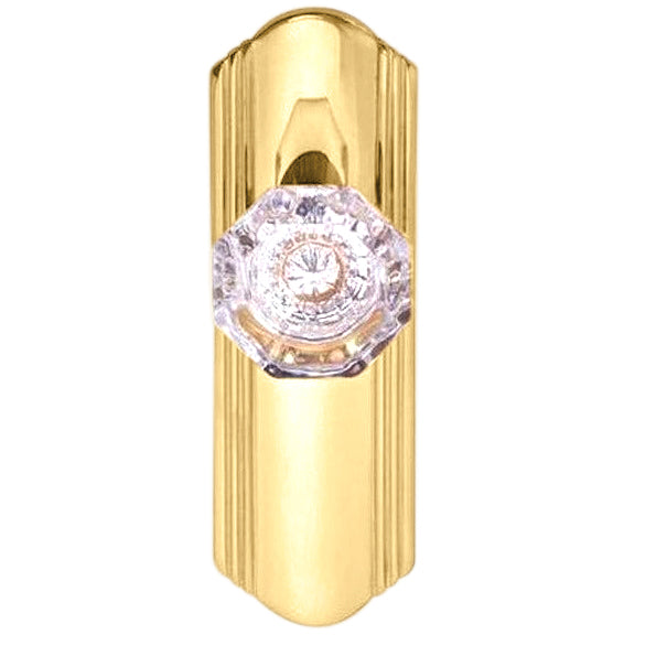 Art Deco Long Backplate Door Set with Octagon Crystal Door Knobs (Several Finishes Available)