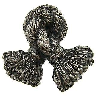 ##Antique Hardware## 1 3/4 Inch Solid Pewter Ocean Nautical Style Braided Rope Cabinet and Furniture Knob