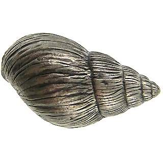 ##Antique Hardware## 1 5/8 Inch Ocean Seaside Nautical Solid Pewter Twisting Conch Seashell Cabinet & Furniture Knob