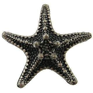 ##Antique Hardware## 1 3/4 Inch Ocean Seaside Nautical Solid Pewter Decorative Starfish Cabinet & Furniture Knob