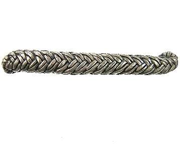 ##Antique Hardware## 5 1/4 Inch (3 3/4 Inch c-c) Solid Pewter Braided Rope Design