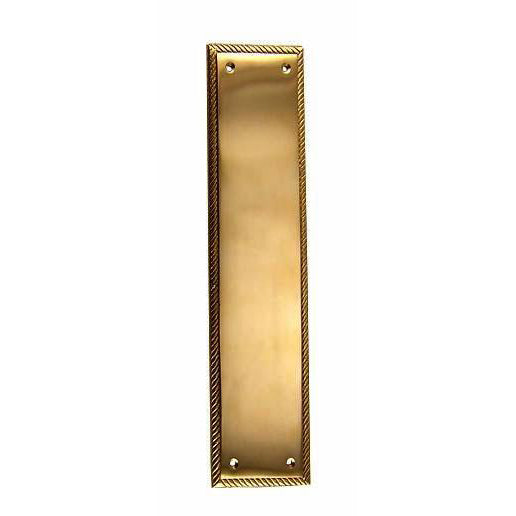 ##Antique Hardware## 12 Inch Georgian Roped Style Door Push Plate (Several Finishes Available)