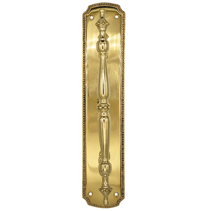 ##Antique Hardware## 11 1/2 Inch Solid Brass Beaded Door Pull (Several Finishes Available)