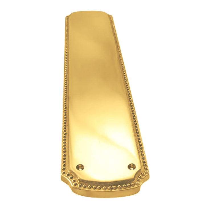 11 1/2 Inch Solid Brass Beaded Push Plate (Several Finishes Available)