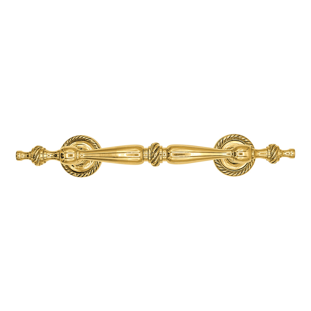 9 1/2 Inch Overall (6 Inch C-C) Solid Brass Rope Style Handle (Several Finishes Available)