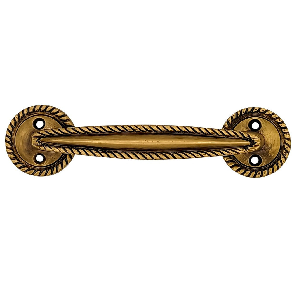 ##Antique Hardware## 7 Inch Overall (5.00 c-c) Georgian Rope Style Solid Brass Pull (Several Finishes Available)