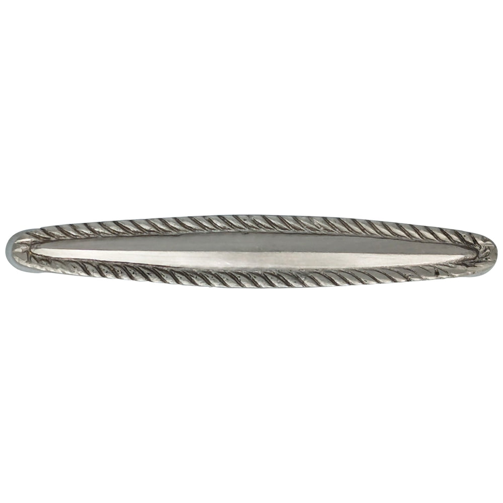 ##Antique Hardware## 3 Inch C-to-C Brass Georgian Roped Style Pull (Brushed Nickel Finish)