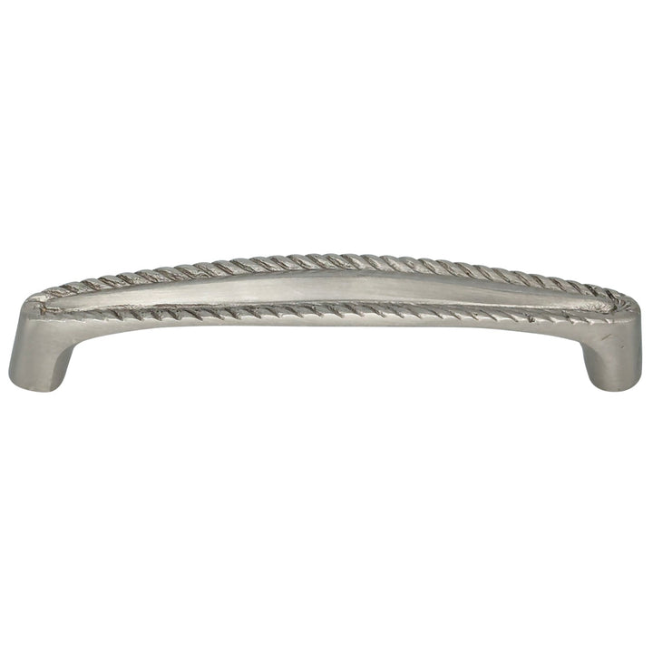 ##Antique Hardware## 3 Inch C-to-C Brass Georgian Roped Style Pull (Brushed Nickel Finish)