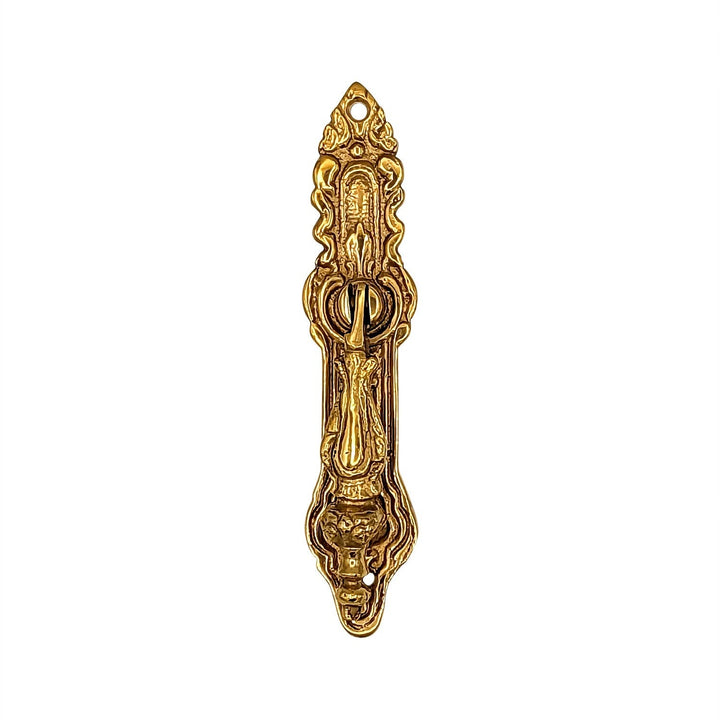 ##Antique Hardware## 4 Inch Solid Brass Baroque / Rococo Drop Pull