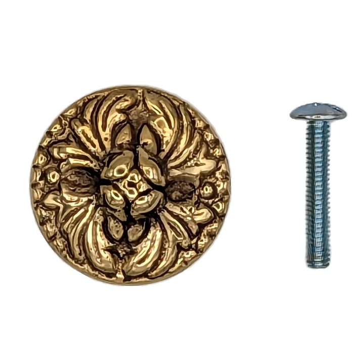 ##Antique Hardware## 1 1/4 Inch Solid Brass Victorian Rococo Cabinet and Furniture Knob (Several Finishes Available)