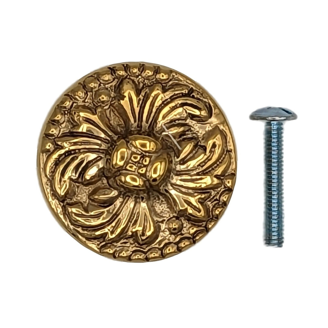 ##Antique Hardware## 1 1/2 Inch Solid Brass Designer Rococo Cabinet Knob (Several Finishes Available)