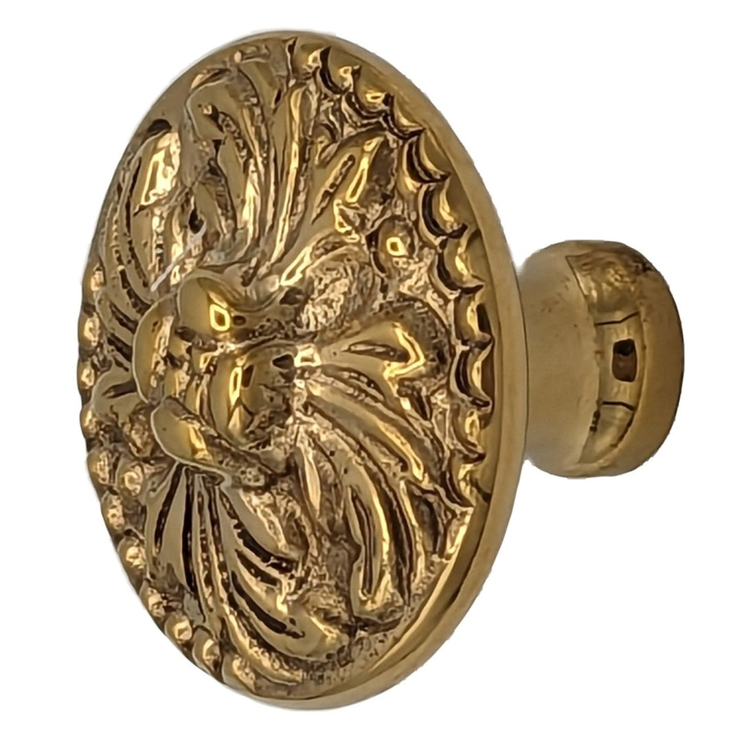 ##Antique Hardware## 1 1/2 Inch Solid Brass Designer Rococo Cabinet Knob (Several Finishes Available)