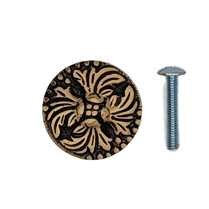 ##Antique Hardware## 1 1/4 Inch Solid Brass Victorian Rococo Cabinet and Furniture Knob (Several Finishes Available)