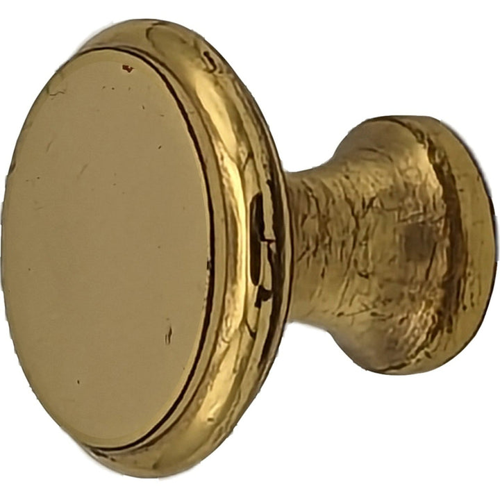 ##Antique Hardware## 1 Inch Brass Flat Top Round Cabinet & Furniture Knob