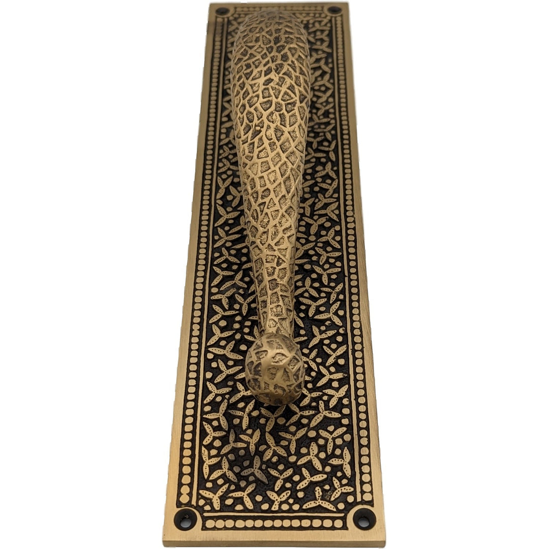 ##Antique Hardware## 12 Inch Solid Brass Rice Pattern Door Pull and Push Plate (Several Finishes Available)