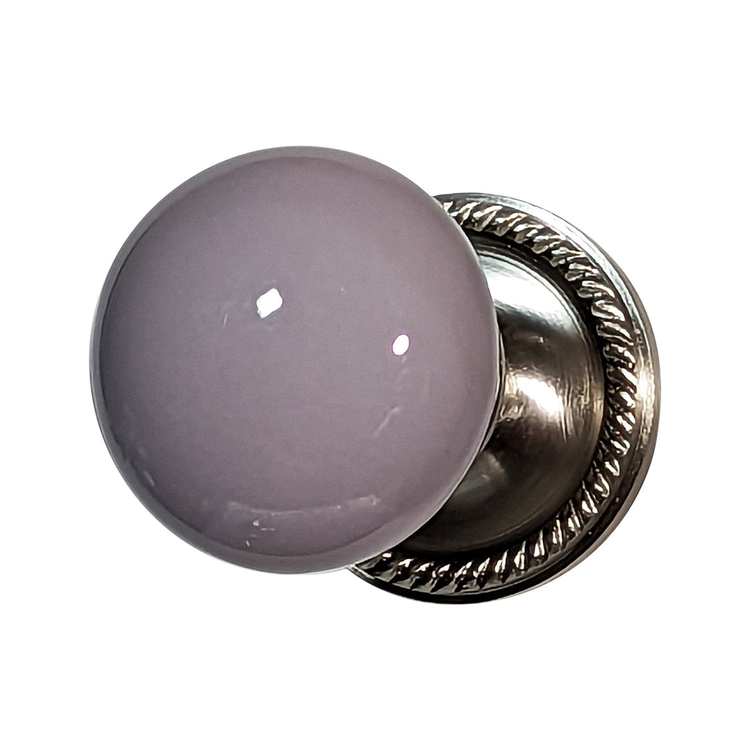 ##Antique Hardware## Grey Porcelain Door Knob with Georgian Roped Rosette (Several Finishes Available)