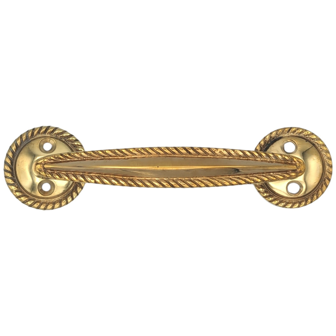 ##Antique Hardware## 5 Inch Overall (3.75 c-c) Georgian Rope Style Solid Brass Pull (Several Finishes Available)