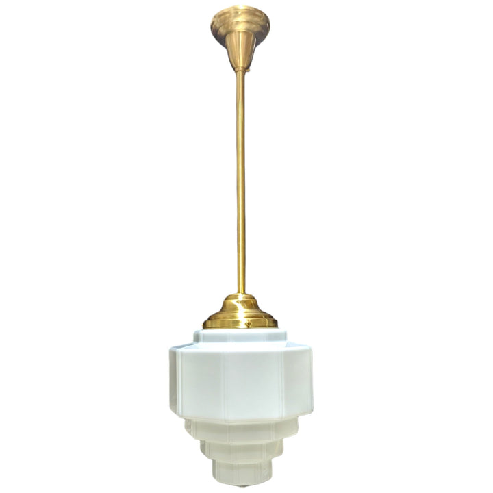 ##Antique Hardware## 39 1/2 Inch Manhattan Skyscraper Grandeur Style Bar Light (Satin Brass Finish)