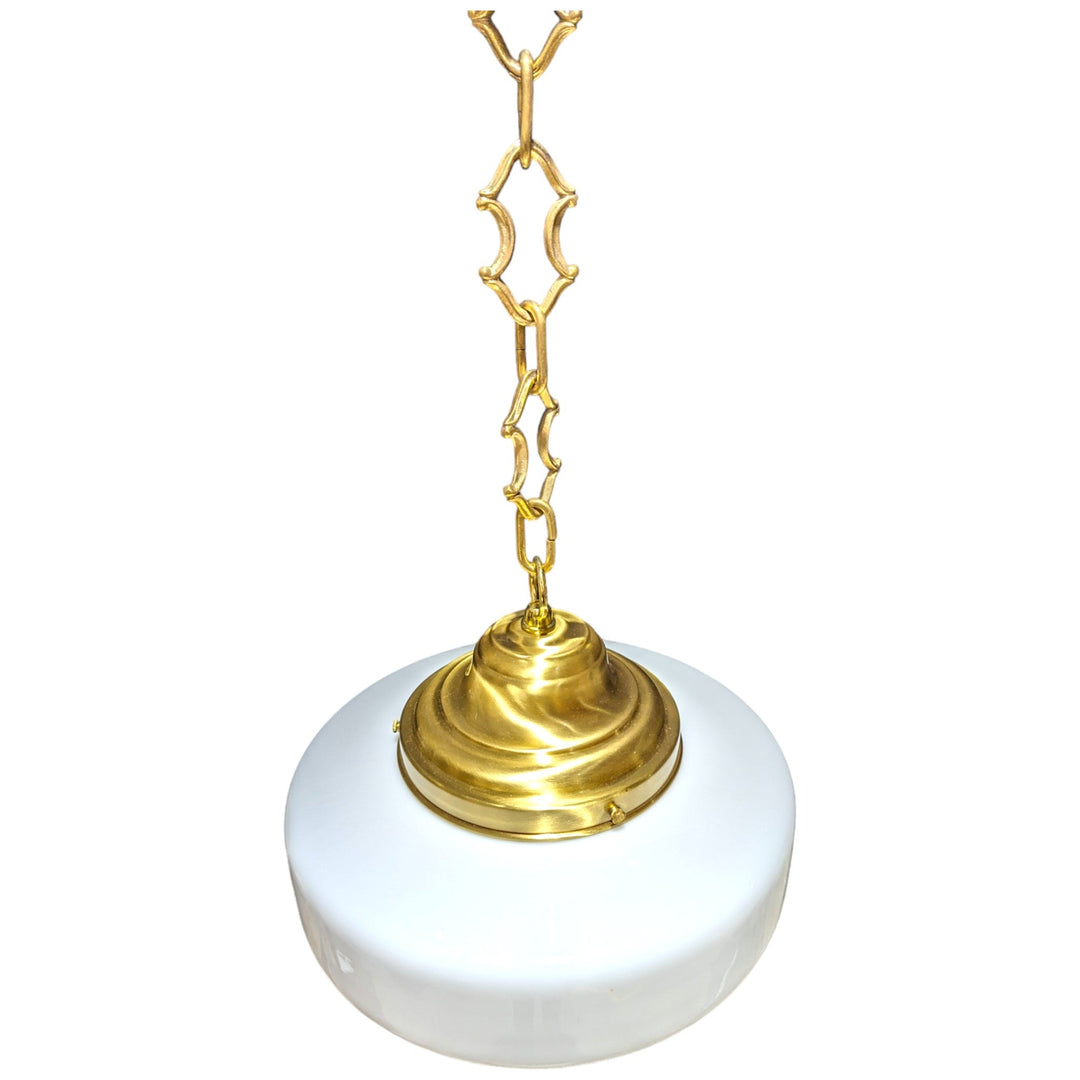 ##Antique Hardware## 28 1/2 Inch Manhattan Skyscraper Nouveau Style Chain Light (Satin Brass Finish)