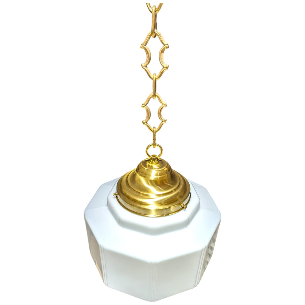 ##Antique Hardware## 34 1/2 Inch Manhattan Skyscraper Grandeur Style Chain Light (Satin Brass Finish)