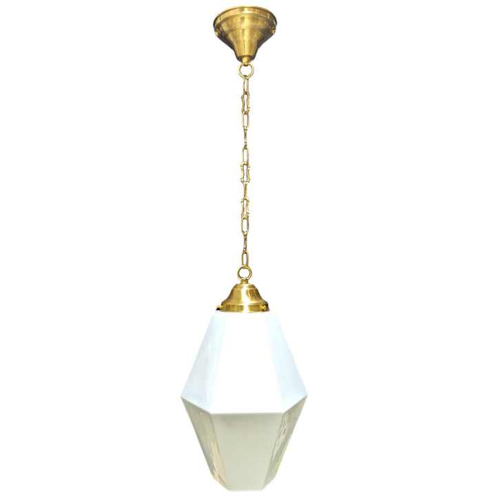 ##Antique Hardware## 38 1/2 Inch Manhattan Skyscraper Prism Style Chain Light (Satin Brass Finish)