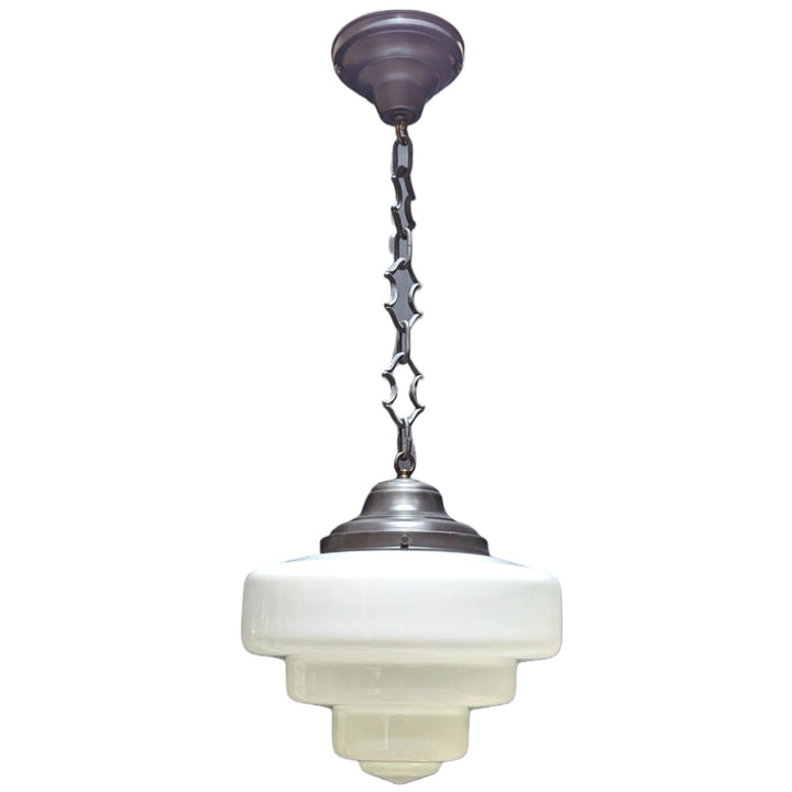 ##Antique Hardware## 28 1/2 Inch Manhattan Skyscraper Nouveau Style Chain Light (Oil Rubbed Bronze Finish)