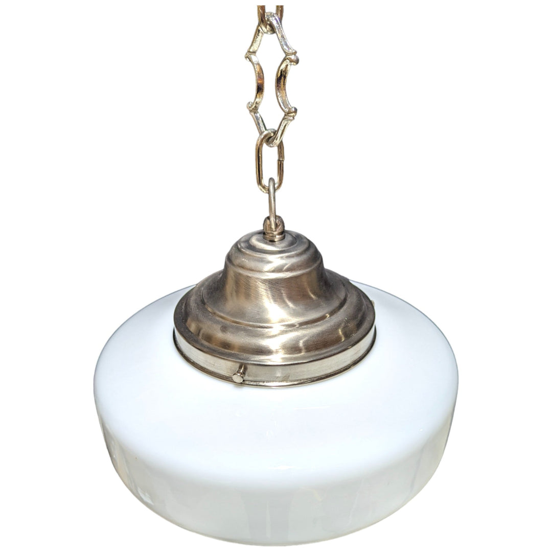 ##Antique Hardware## 28 1/2 Inch Manhattan Skyscraper Nouveau Style Chain Light (Brushed Nickel Finish)