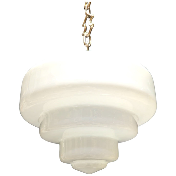 ##Antique Hardware## 28 1/2 Inch Manhattan Skyscraper Nouveau Style Chain Light (Brushed Nickel Finish)