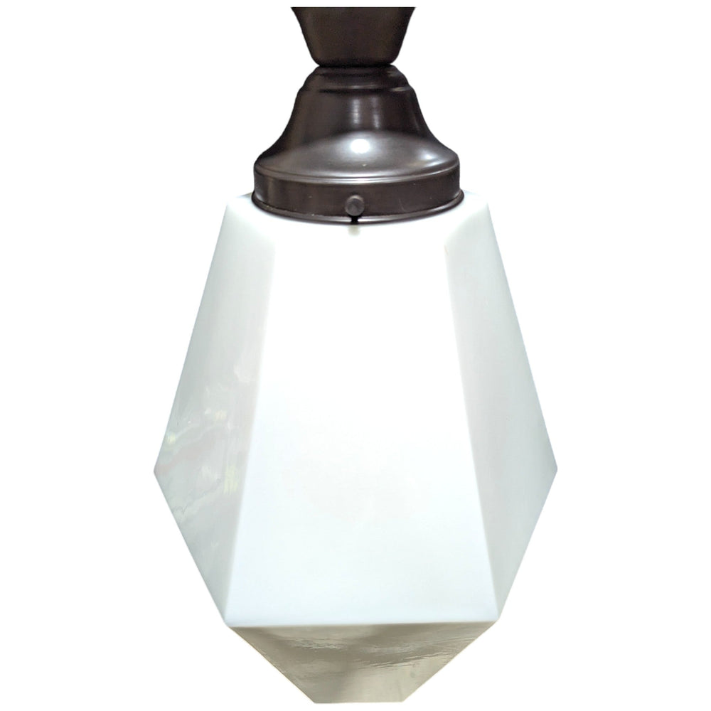 ##Antique Hardware## 20 Inch Manhattan Skyscraper Prism Style Semi-Flush Mount Light (Oil Rubbed Bronze Finish)