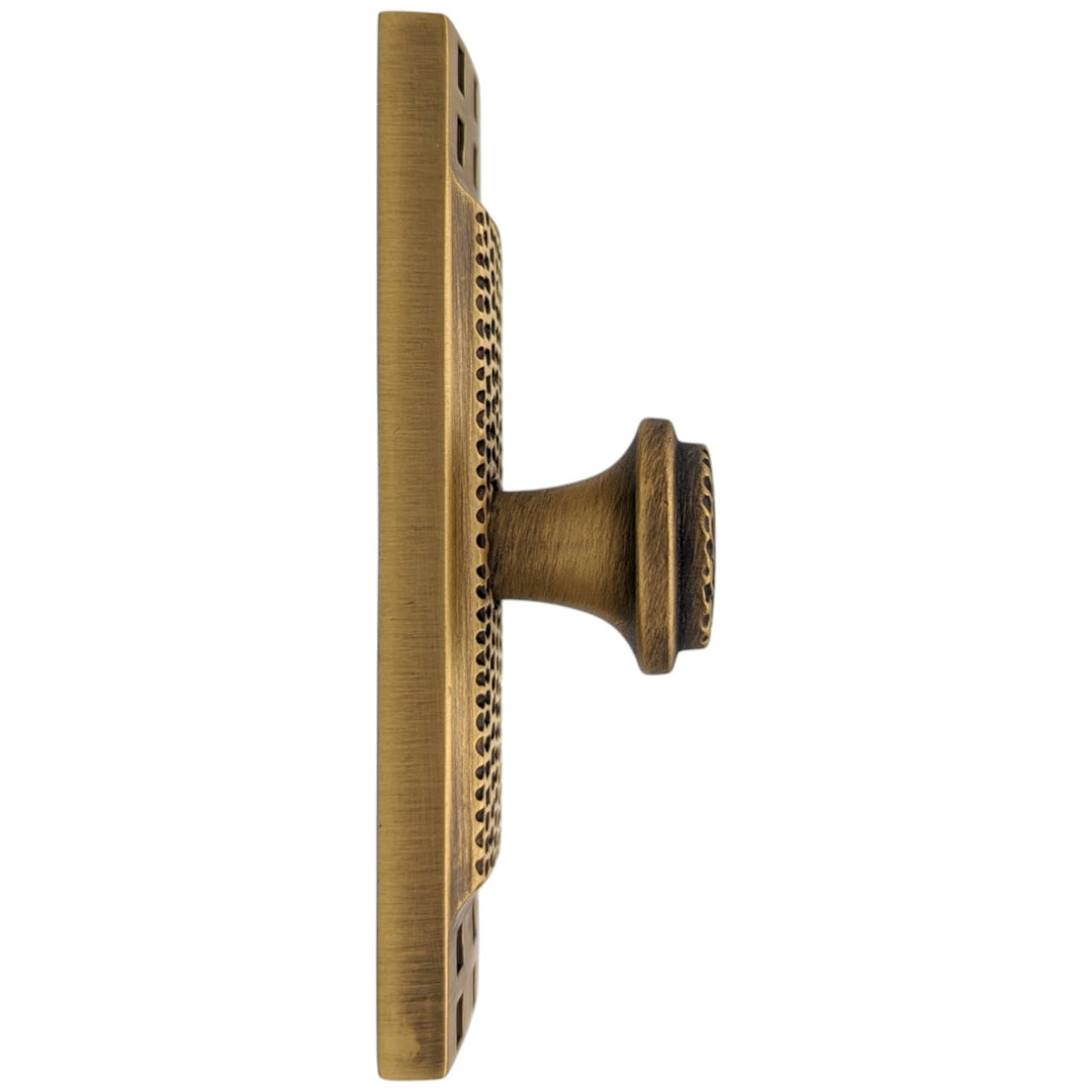 ##Antique Hardware## 3 1/2 Inch (3 Inch c-c) Solid Brass Craftsman Cabinet Knob (Several Finishes Available)