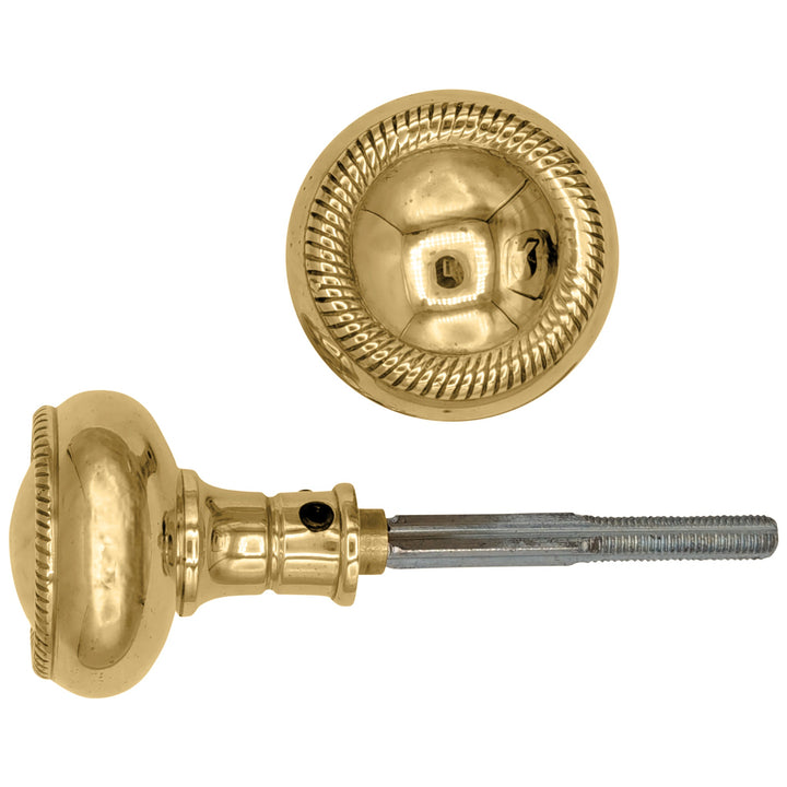 ##Antique Hardware## Georgian Roped Solid Brass Spare Door Knob Set (Several Finishes Available)