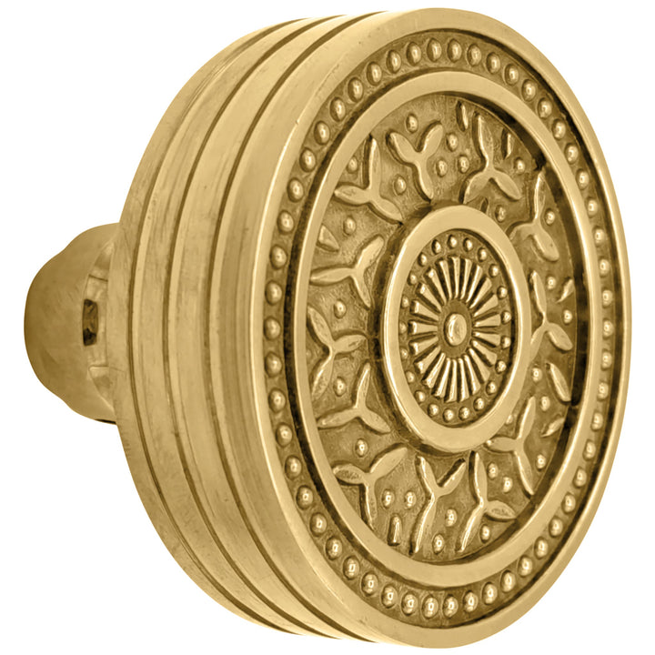 ##Antique Hardware## Open Box Sale Item Rice Pattern Solid Brass Spare Door Knob (Polished Brass Finish)