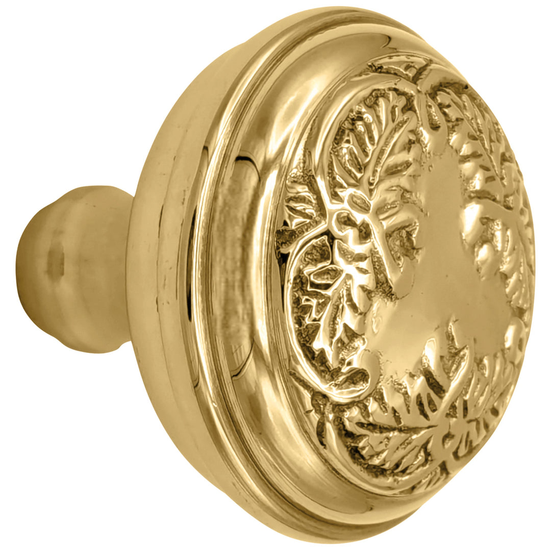 ##Antique Hardware## Floral Leaf Solid Brass Spare Door Knob Set (Several Finishes Available)