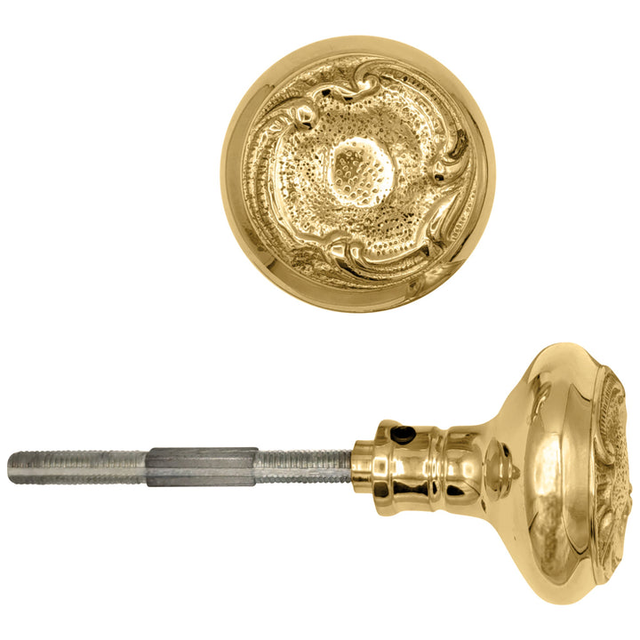 ##Antique Hardware## Solid Brass Lafayette Swirl Spare Door Knob Set