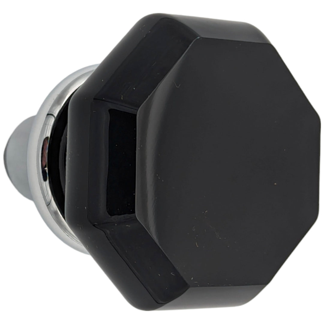 ##Antique Hardware## Octagon Black Glass Spare Door Knob Set (Several Finishes Available)