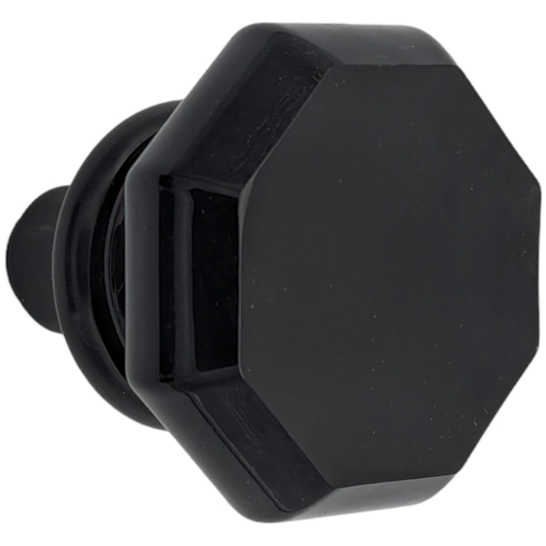 ##Antique Hardware## Octagon Black Glass Spare Door Knob Set (Several Finishes Available)