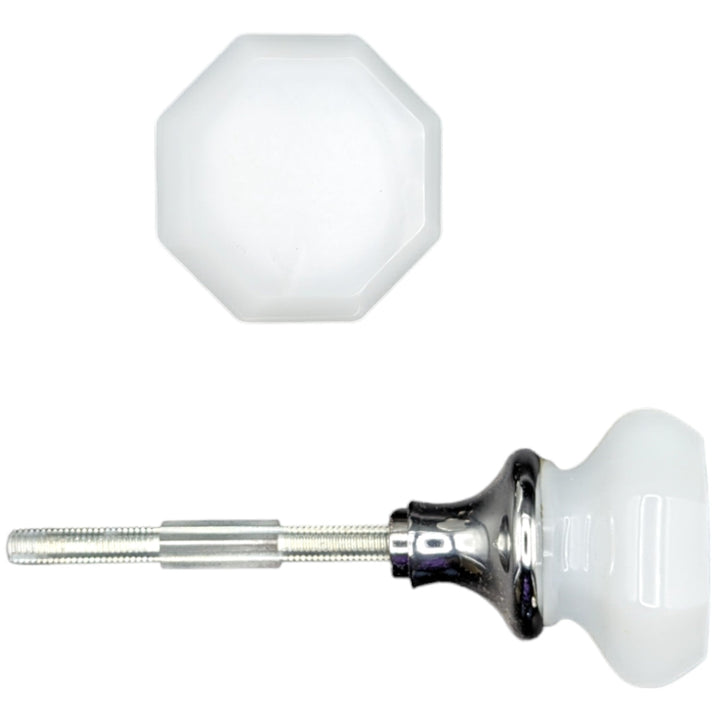 ##Antique Hardware## Octagon Milk Glass Spare Door Knob Set (Several Finishes Available)