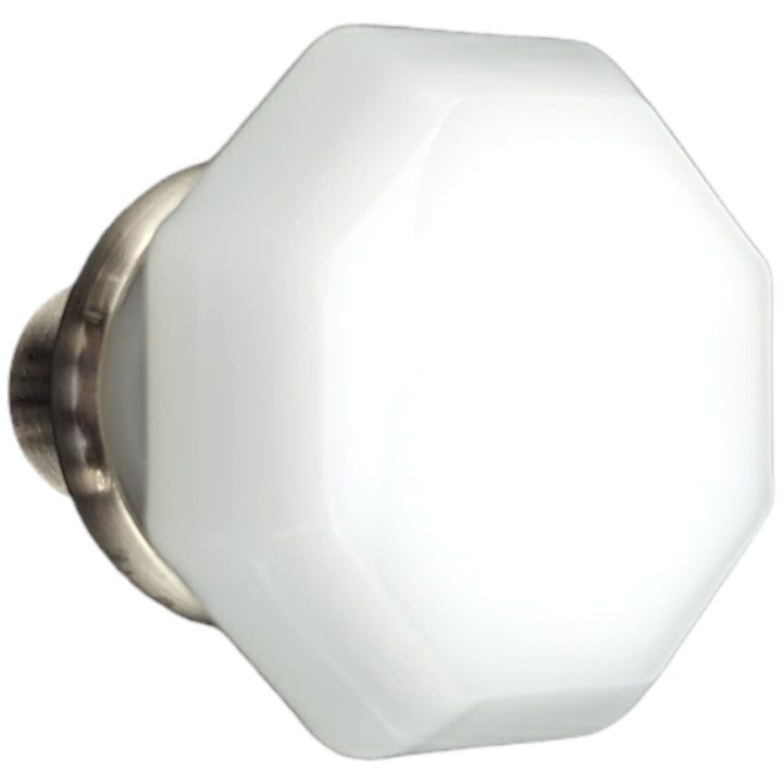 ##Antique Hardware## Octagon Milk Glass Spare Door Knob Set (Several Finishes Available)