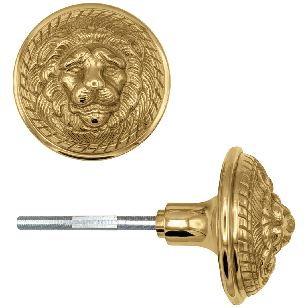 ##Antique Hardware## Lion Solid Brass Spare Door Knob Set (Several Finishes Available)