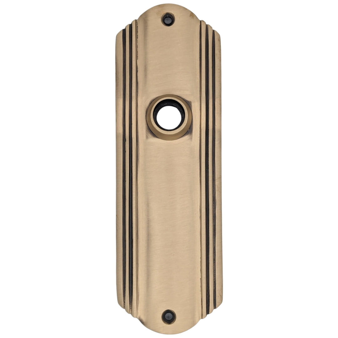 ##Antique Hardware## Art Deco Long Solid Brass Door Backplate (Several Finishes Available)