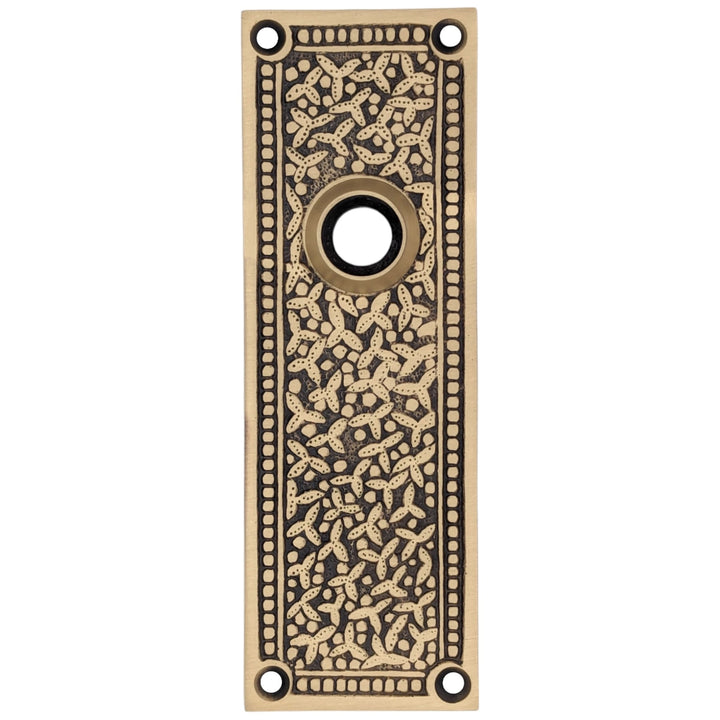 ##Antique Hardware## Rice Pattern Solid Brass Backplate (Several Finishes Available)