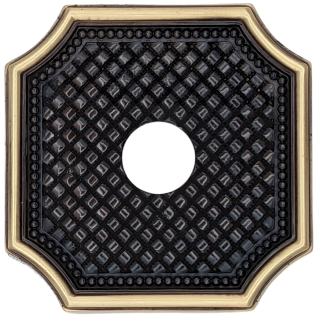 ##Antique Hardware## Basket Weave Solid Brass Rosette (Several Finishes Available)